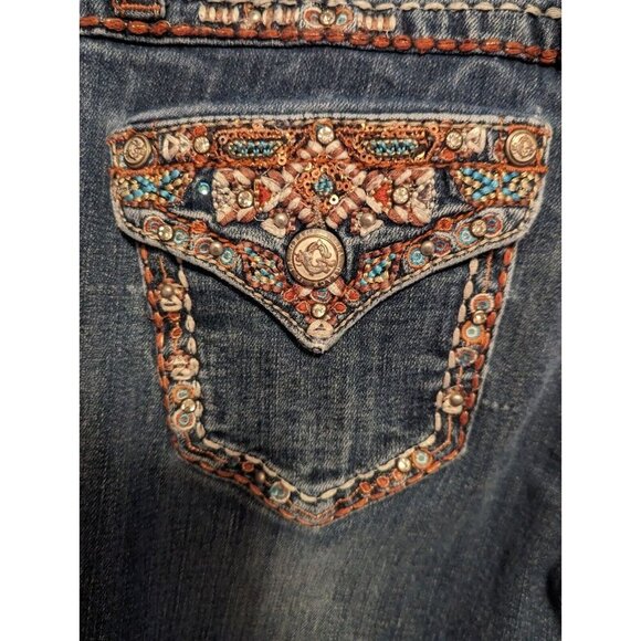 Grace in LA Women's Embroidered Bootcut Jeans Size 26 Back Pocket Designed - Picture 4 of 14